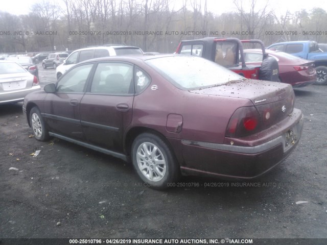 2G1WF55E019374991 - 2001 CHEVROLET IMPALA RED photo 3