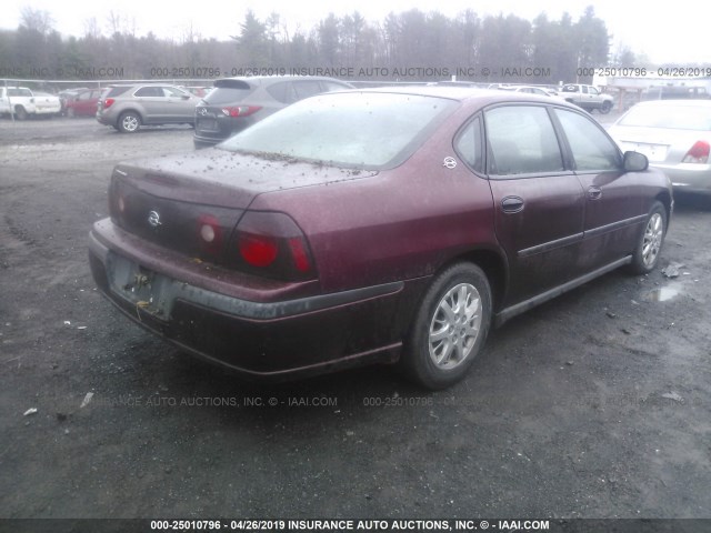 2G1WF55E019374991 - 2001 CHEVROLET IMPALA RED photo 4
