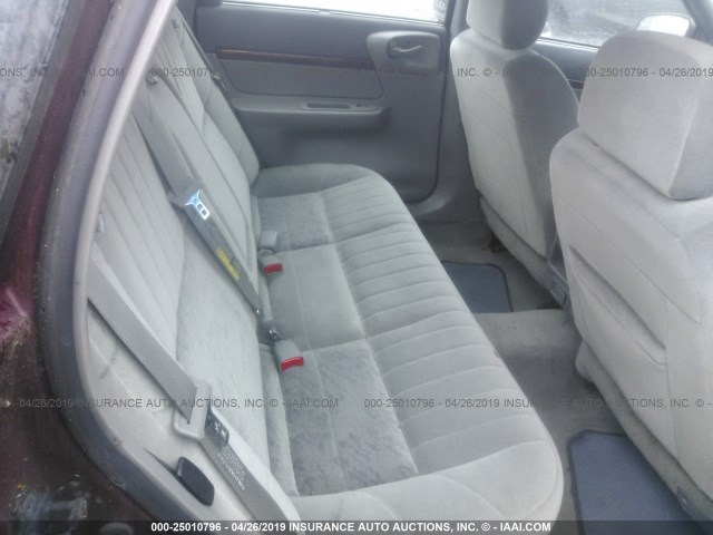 2G1WF55E019374991 - 2001 CHEVROLET IMPALA RED photo 8
