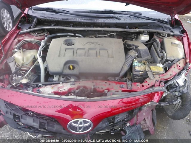 5YFBU4EE9DP100053 - 2013 TOYOTA COROLLA S/LE RED photo 10