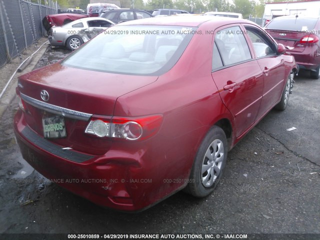 5YFBU4EE9DP100053 - 2013 TOYOTA COROLLA S/LE RED photo 4
