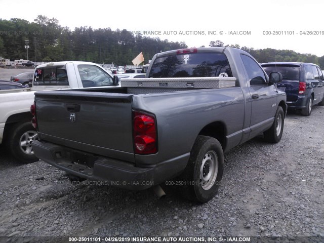 1D7HA16K78J196173 - 2008 DODGE RAM 1500 ST GRAY photo 4