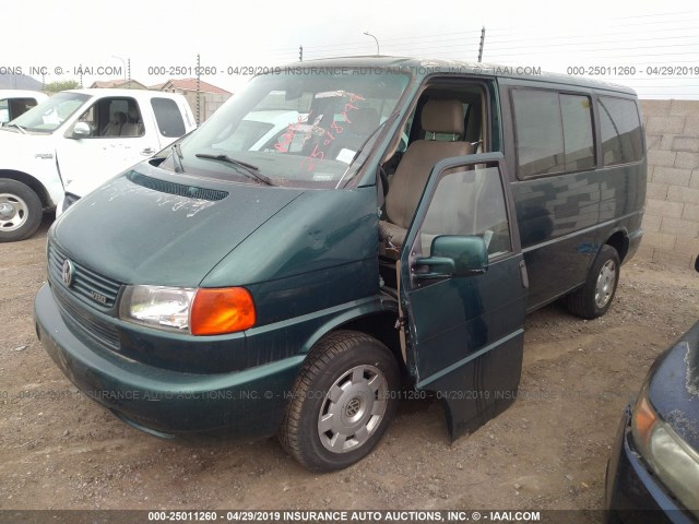 WV2KH4700YH004496 - 2000 VOLKSWAGEN EUROVAN GLS GREEN photo 2