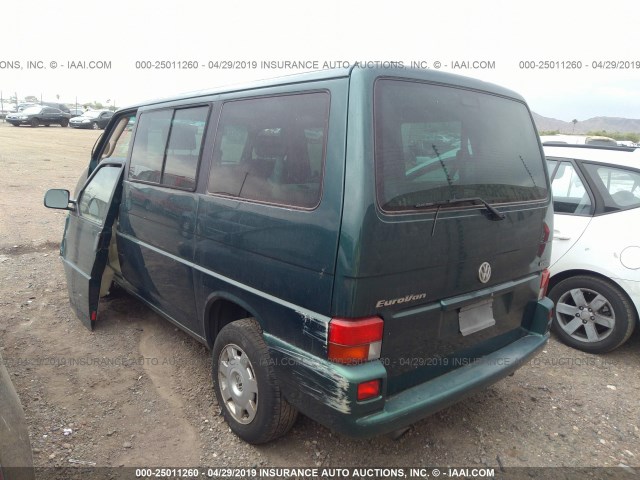 WV2KH4700YH004496 - 2000 VOLKSWAGEN EUROVAN GLS GREEN photo 3