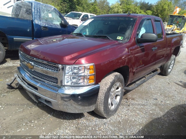 1GCRKSEAXDZ243251 - 2013 CHEVROLET SILVERADO K1500 LT BURGUNDY photo 2