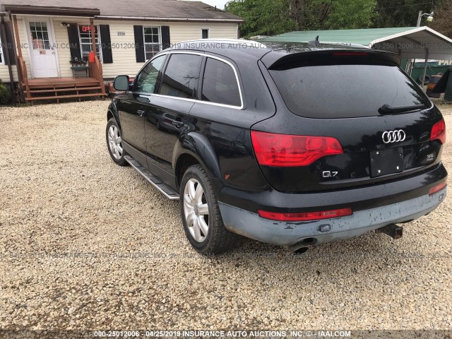 WA1BY74L08D032184 - 2008 AUDI Q7 BLACK photo 3