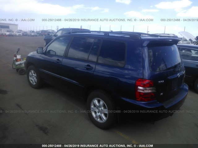 JTEGF21A030121188 - 2003 TOYOTA HIGHLANDER LIMITED BLUE photo 3