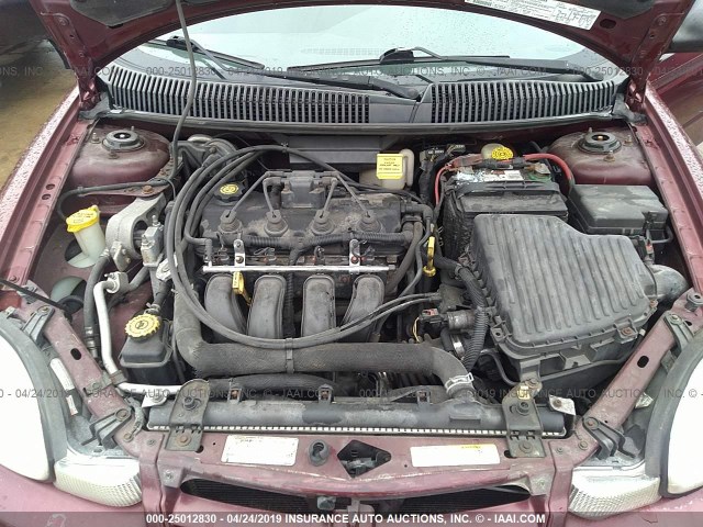 1B3ES46C72D543173 - 2002 DODGE NEON SE MAROON photo 10