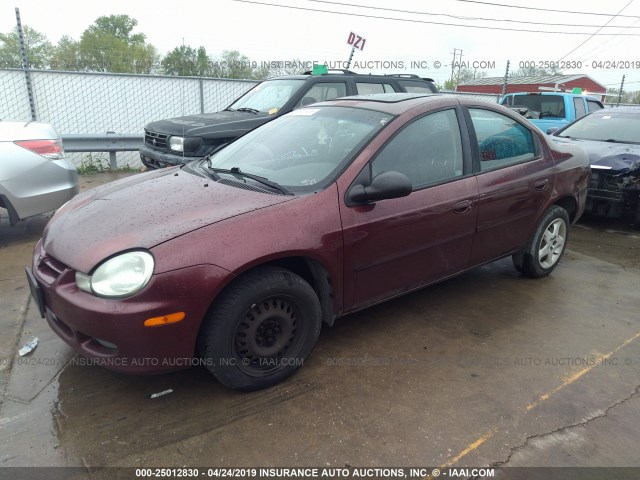 1B3ES46C72D543173 - 2002 DODGE NEON SE MAROON photo 2