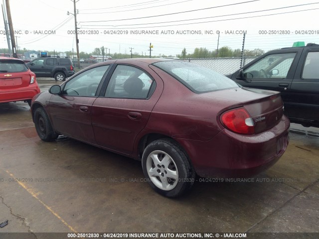 1B3ES46C72D543173 - 2002 DODGE NEON SE MAROON photo 3