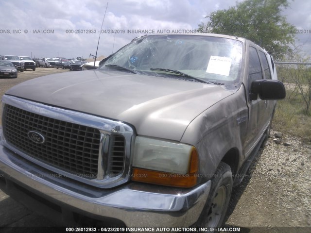 1FMNU40L4YEE49882 - 2000 FORD EXCURSION XLT GRAY photo 2