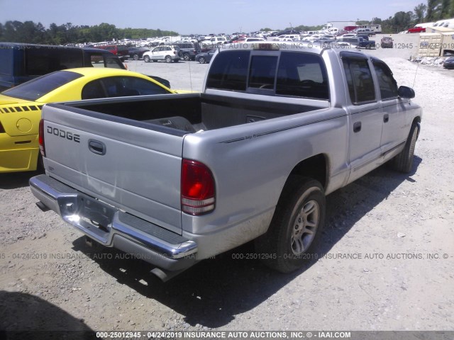 1B7HL2AN31S343620 - 2001 DODGE DAKOTA QUAD SILVER photo 4