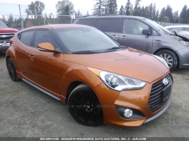 KMHTC6AE2FU242321 - 2015 HYUNDAI VELOSTER TURBO ORANGE photo 1