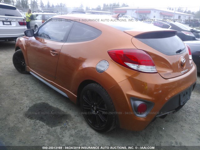 KMHTC6AE2FU242321 - 2015 HYUNDAI VELOSTER TURBO ORANGE photo 3