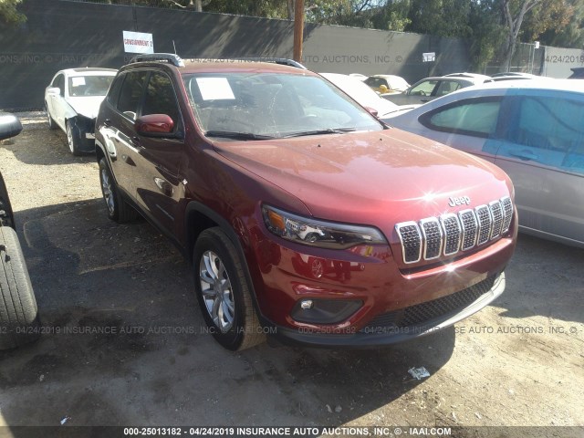 1C4PJMCB2KD244938 - 2019 JEEP CHEROKEE LATITUDE BURGUNDY photo 1