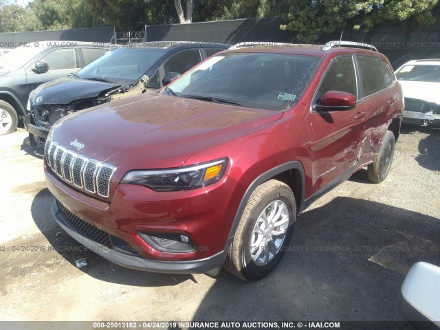 1C4PJMCB2KD244938 - 2019 JEEP CHEROKEE LATITUDE BURGUNDY photo 2