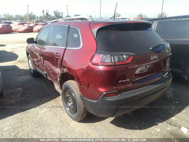 1C4PJMCB2KD244938 - 2019 JEEP CHEROKEE LATITUDE BURGUNDY photo 3