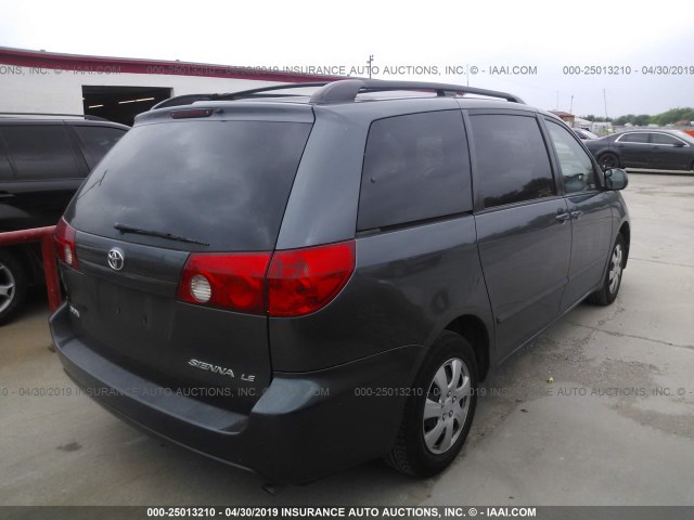 5TDZK23CX8S135448 - 2008 TOYOTA SIENNA CE/LE BLUE photo 4