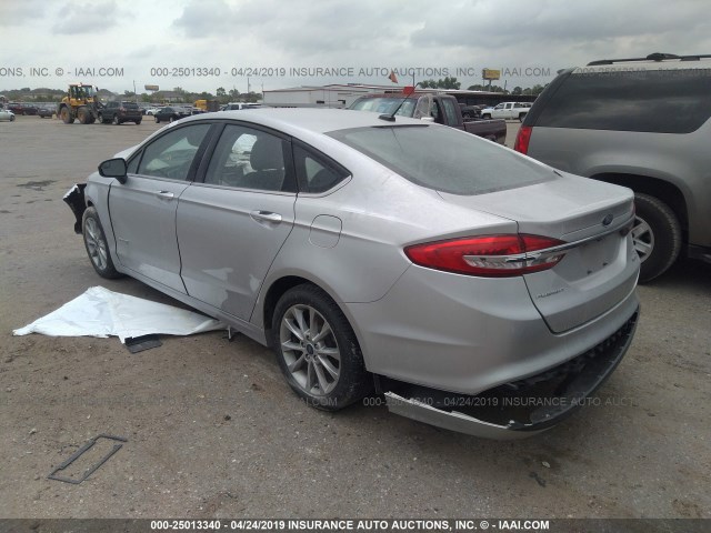 3FA6P0LU0HR233544 - 2017 FORD FUSION SE HYBRID SILVER photo 3