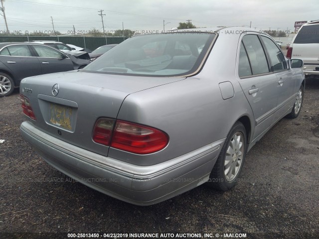 WDBJF65JX1B206499 - 2001 MERCEDES-BENZ E SILVER photo 4