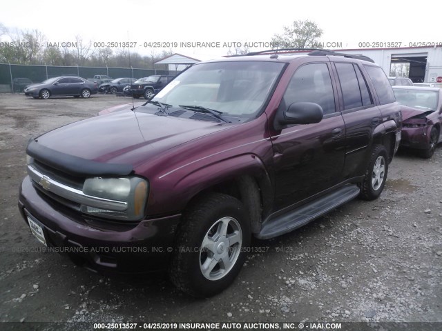 1GNDS13S852327697 - 2005 CHEVROLET TRAILBLAZER LS/LT BURGUNDY photo 2