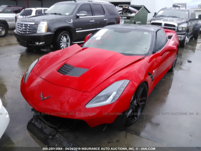 1G1YF2D70F5100415 - 2015 CHEVROLET CORVETTE STINGRAY/3LT RED photo 2