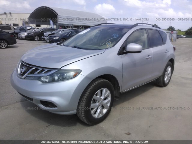 JN8AZ1MW1CW215830 - 2012 NISSAN MURANO SILVER photo 2