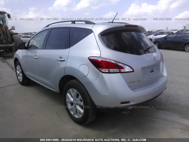 JN8AZ1MW1CW215830 - 2012 NISSAN MURANO SILVER photo 3