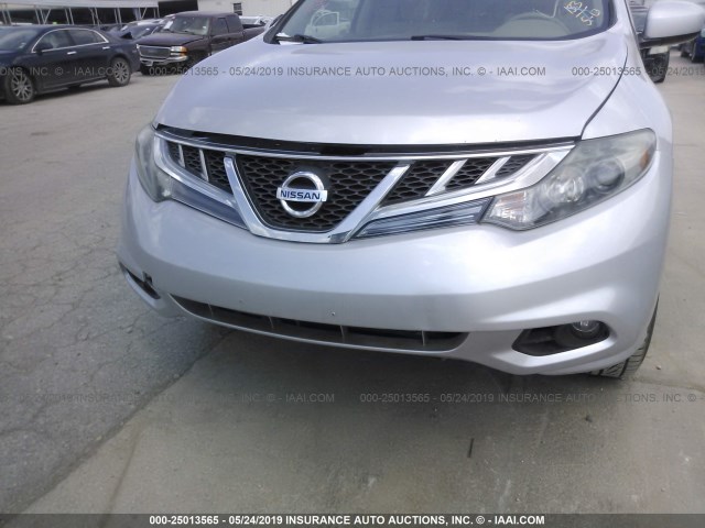 JN8AZ1MW1CW215830 - 2012 NISSAN MURANO SILVER photo 6