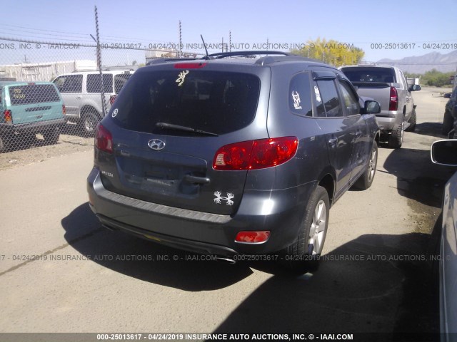 5NMSH13E07H038319 - 2007 HYUNDAI SANTA FE SE/LIMITED BLUE photo 4