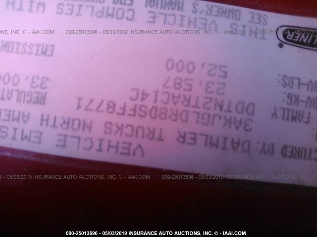 3AKJGLDR8DSFF8771 - 2013 FREIGHTLINER CASCADIA 125  Naməlum foto 9