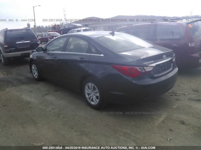 5NPEB4AC3DH570504 - 2013 HYUNDAI SONATA GLS BLACK photo 3