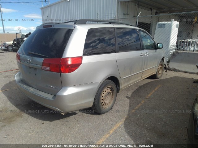 5TDZA23C74S095620 - 2004 TOYOTA SIENNA CE/LE SILVER photo 4