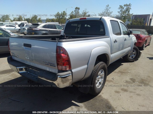 3TMJU62N77M034495 - 2007 TOYOTA TACOMA DOUBLE CAB PRERUNNER SILVER photo 4