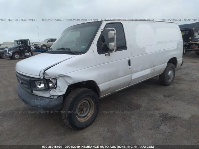 1FTSE34L04HB06388 - 2004 FORD ECONOLINE E350 SUPER DUTY VAN WHITE photo 2