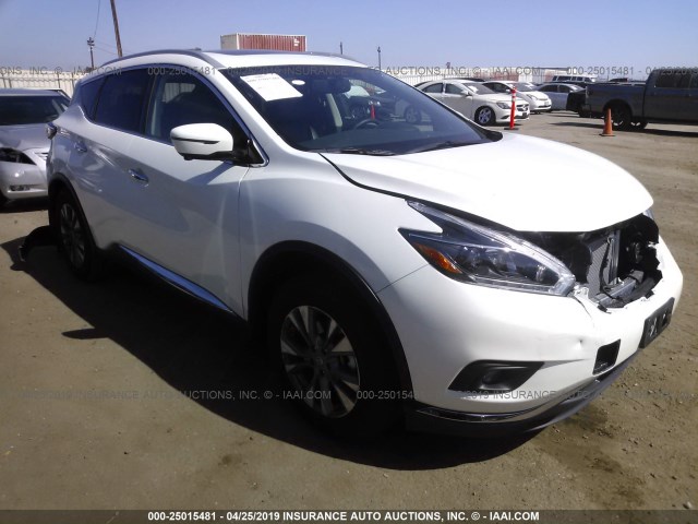 5N1AZ2MG4JN197364 - 2018 NISSAN MURANO S/SL/SV/PLATINUM WHITE photo 1