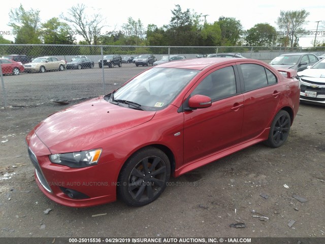 JA32U8FW0FU004346 - 2015 MITSUBISHI LANCER GT RED photo 2