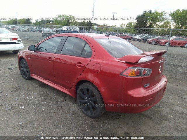 JA32U8FW0FU004346 - 2015 MITSUBISHI LANCER GT RED photo 3