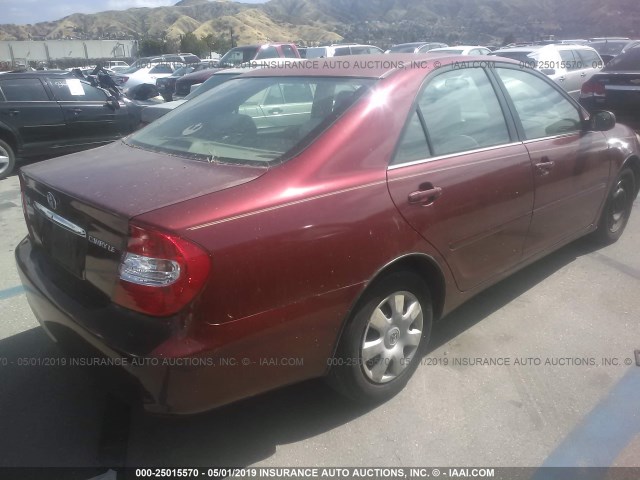 4T1BE32K04U311982 - 2004 TOYOTA CAMRY LE/XLE/SE RED photo 4