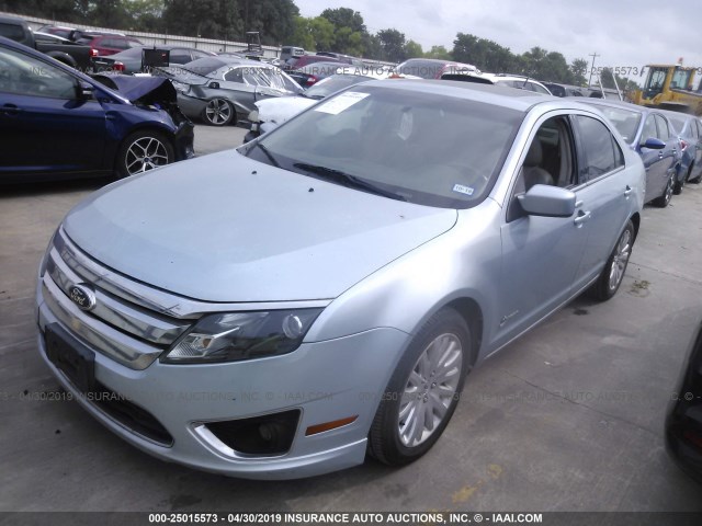 3FADP0L37AR186484 - 2010 FORD FUSION HYBRID BLUE photo 2