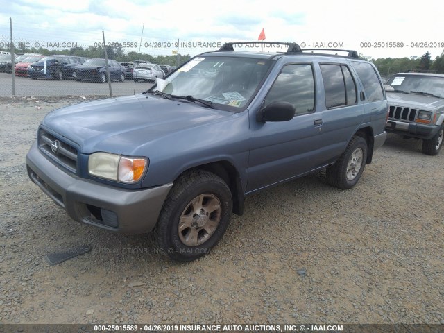 JN8AR07Y4YW437471 - 2000 NISSAN PATHFINDER LE/SE/XE BLUE photo 2