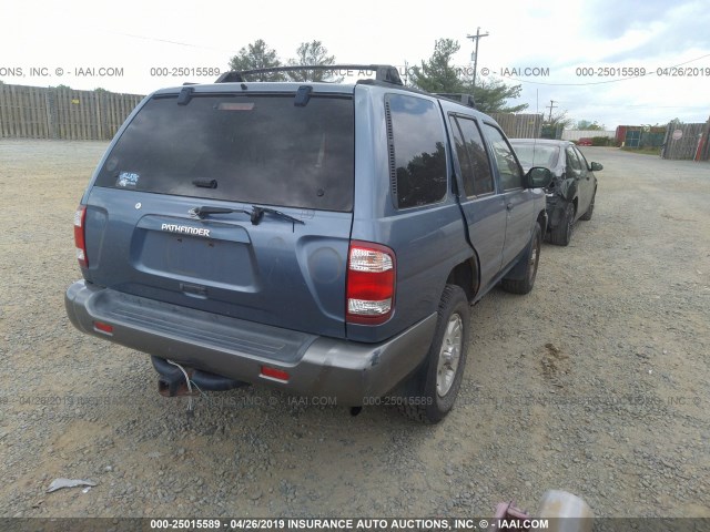 JN8AR07Y4YW437471 - 2000 NISSAN PATHFINDER LE/SE/XE BLUE photo 4