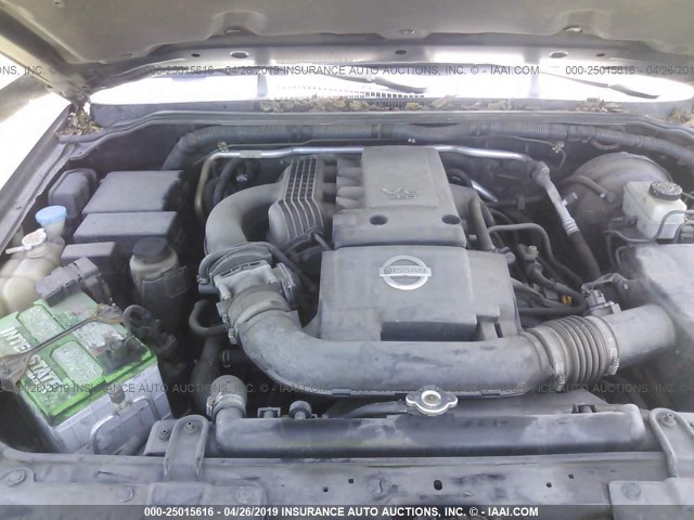 5N1AR18W56C648672 - 2006 NISSAN PATHFINDER LE/SE/XE GRAY photo 10