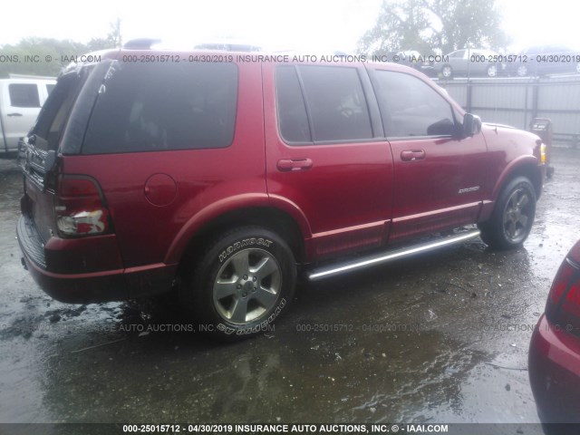 1FMDU65WX4UB38077 - 2004 FORD EXPLORER LIMITED RED photo 4