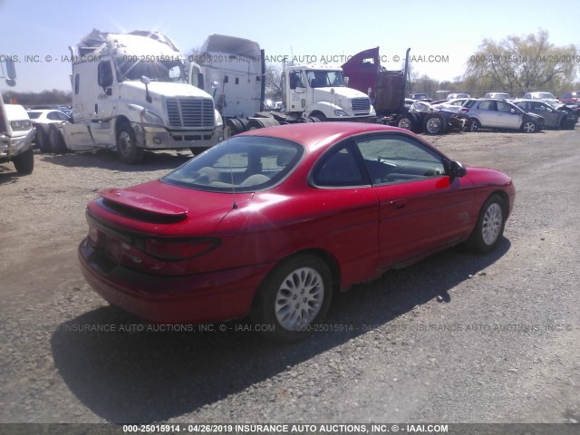 3FAKP1138YR220362 - 2000 FORD ESCORT ZX2 RED photo 4