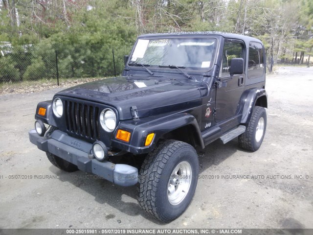 1J4FA59S11P321492 - 2001 JEEP WRANGLER / TJ SAHARA BLACK photo 2