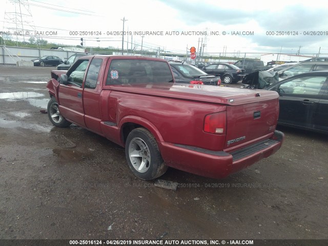 1GTCS19X538137809 - 2003 GMC SONOMA RED photo 3