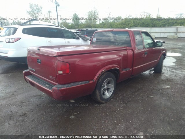 1GTCS19X538137809 - 2003 GMC SONOMA RED photo 4