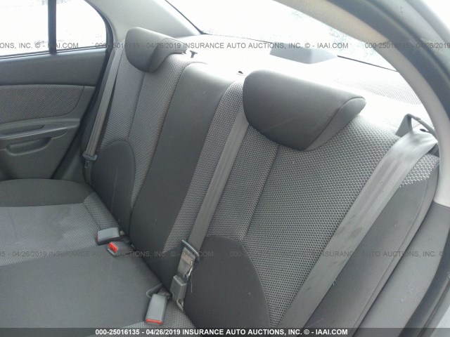 KNADE223096556922 - 2009 KIA RIO LX/SX SILVER photo 8