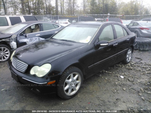 WDBRF61J92F206495 - 2002 MERCEDES-BENZ C 240 BLACK photo 2